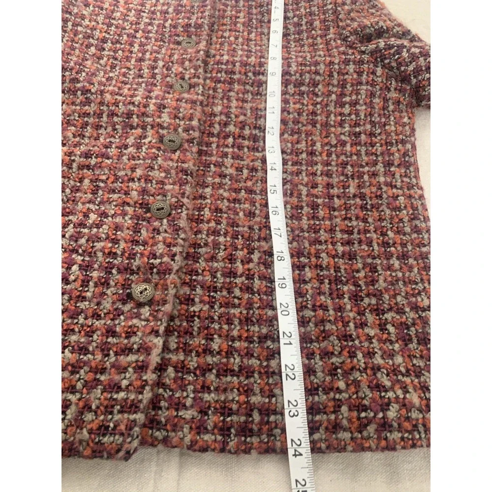 Vtg Alfred Dunner Womens Blazer Size 12P Red Tweed Office Academia Cottage Core